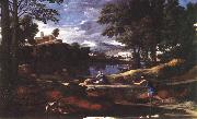 POUSSIN, Nicolas Landscape with a Man Killed by a Snake af Germany oil painting reproduction